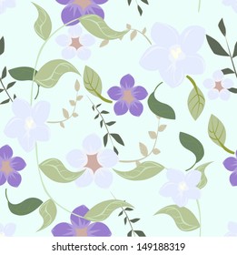 Vector seamless pattern flowers floral 