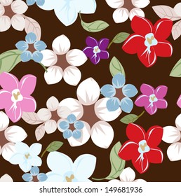 Vector seamless pattern flowers floral