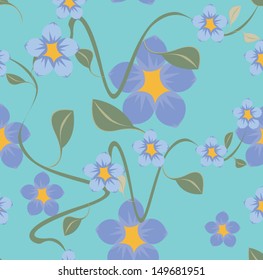 Vector seamless pattern flowers floral