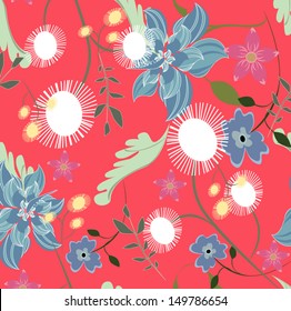 Vector seamless pattern flowers floral 