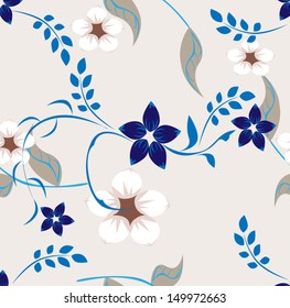 Vector seamless pattern flowers floral background 