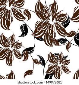 Vector seamless pattern flowers floral background 