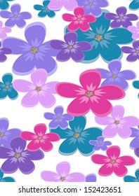 Vector seamless pattern flowers  floral   retro