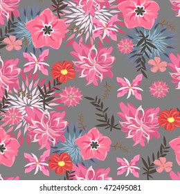  vector seamless pattern flowers and floral pattern illustration