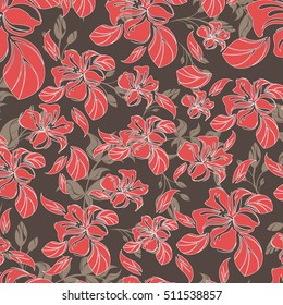 vetor flores padrão sem emenda e ilustração padrão floral