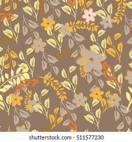 Vector Seamless Pattern Flowers Floral Pattern Stock Vector (Royalty ...