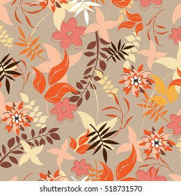 vector seamless pattern flowers and floral pattern illustration