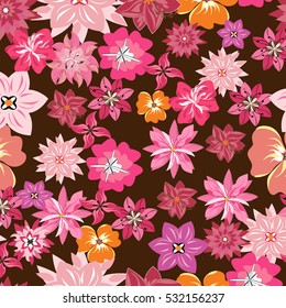 vector seamless pattern flowers and floral pattern illustration