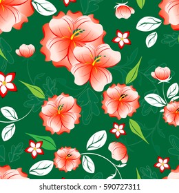 vector seamless pattern flowers and floral pattern illustration