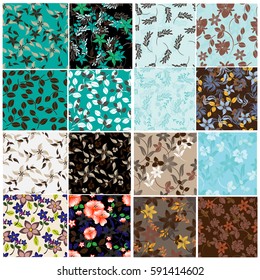 vector seamless pattern flowers and floral pattern illustration