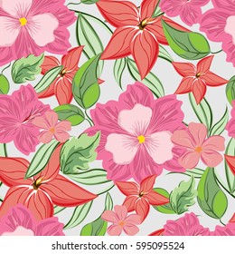 vector seamless pattern flowers and floral pattern illustration