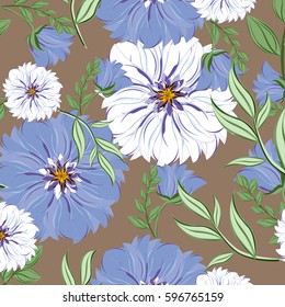 vector seamless pattern flowers and floral pattern illustration