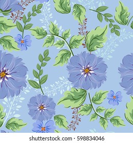 vector seamless pattern flowers and floral pattern illustration