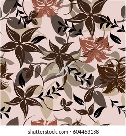 vector seamless pattern flowers and floral pattern illustration