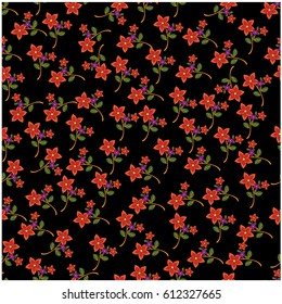 vector seamless pattern flowers and floral pattern illustration