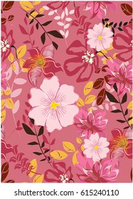 vector seamless pattern flowers and floral pattern illustration