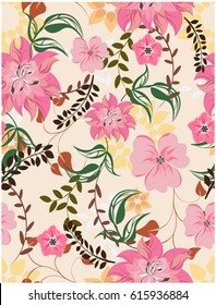 vector seamless pattern flowers and floral pattern illustration