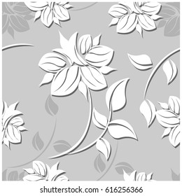 Vector Seamless Pattern Flowers Floral Pattern Stock Vector (Royalty ...