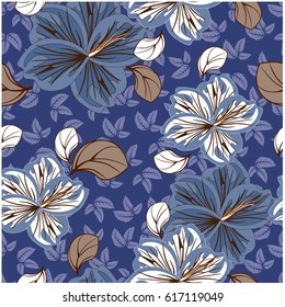 vector seamless pattern flowers and floral pattern illustration