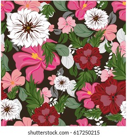 vector seamless pattern flowers and floral pattern illustration