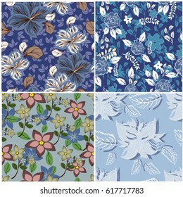vector seamless pattern flowers and floral pattern illustration