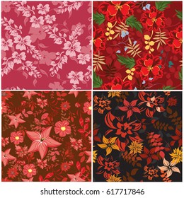 vector seamless pattern flowers and floral pattern illustration