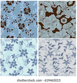 vector seamless pattern flowers and floral pattern illustration