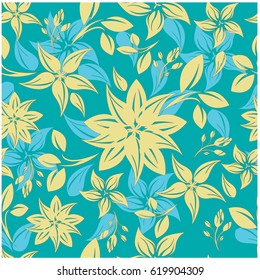 vector seamless pattern flowers and floral pattern illustration