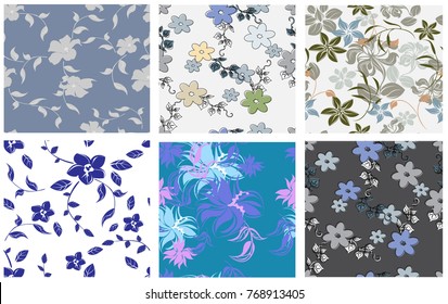 vector seamless pattern flowers and floral pattern illustration