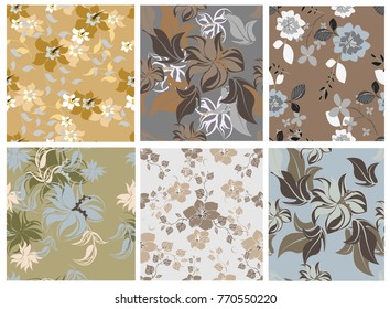 vector seamless pattern flowers and floral pattern illustration