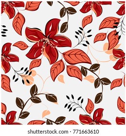 vector seamless pattern flowers and floral pattern illustration