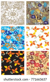 vector seamless pattern flowers and floral pattern illustration