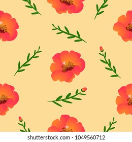 Vector seamless pattern. flowers and leaves colorful background. for fashion prints.