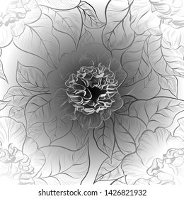 Vector seamless pattern. Flowers and leaves of camellia. Use printed materials, signs, objects, websites, maps, posters, postcards, packaging.