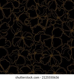 vector seamless pattern flowers with leaves. Botanical illustration for wallpaper, textile, fabric, clothing, paper, postcards