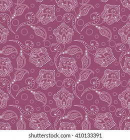 Vector seamless pattern. Flowers, leaves, branches (8)