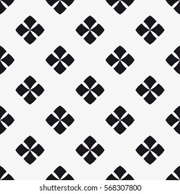 Vector seamless pattern with flowers. Modern stylish texture. Repeating geometric tiles with abstract florets.