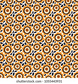 Vector seamless pattern with flowers. Pastel colored template for textile, scrap-booking, wrapping, surface design.