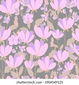 colores pastel de las flores de patrón transparente vectorial
