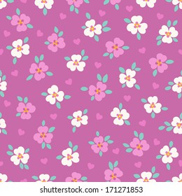 Vector seamless pattern with flowers. Perfect for wallpapers, pattern fills, web page backgrounds, surface textures, textile.