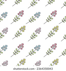 Vector seamless pattern flowers, plants.