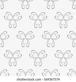 Vector seamless pattern with flowers. Repeating geometric tiles with stylized monochrome floral background.