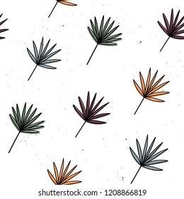 Vector seamless pattern with flowers. Scandinavian motives. Hand drawn style. eps 10