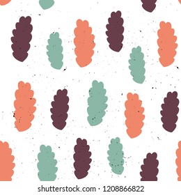 Vector seamless pattern with flowers. Scandinavian motives. Hand drawn style. eps 10