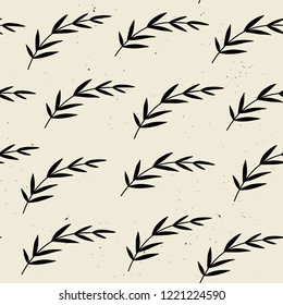 Vector seamless pattern with flowers. Scandinavian motives. Hand drawn style. eps 10