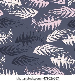 Vector seamless pattern with flowers strokes brush