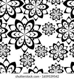 Vector seamless pattern. Flowers stylization