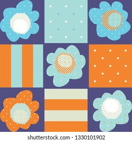 Vector Seamless Pattern with Flowers for Textile, Wallpapers,Wrapping paper and Scrapbooking