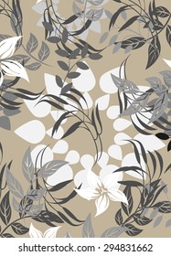  Vector seamless pattern flowers texture