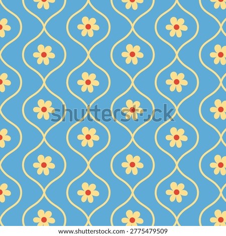Vector seamless pattern with flowers, Trellis seamless patterns design.